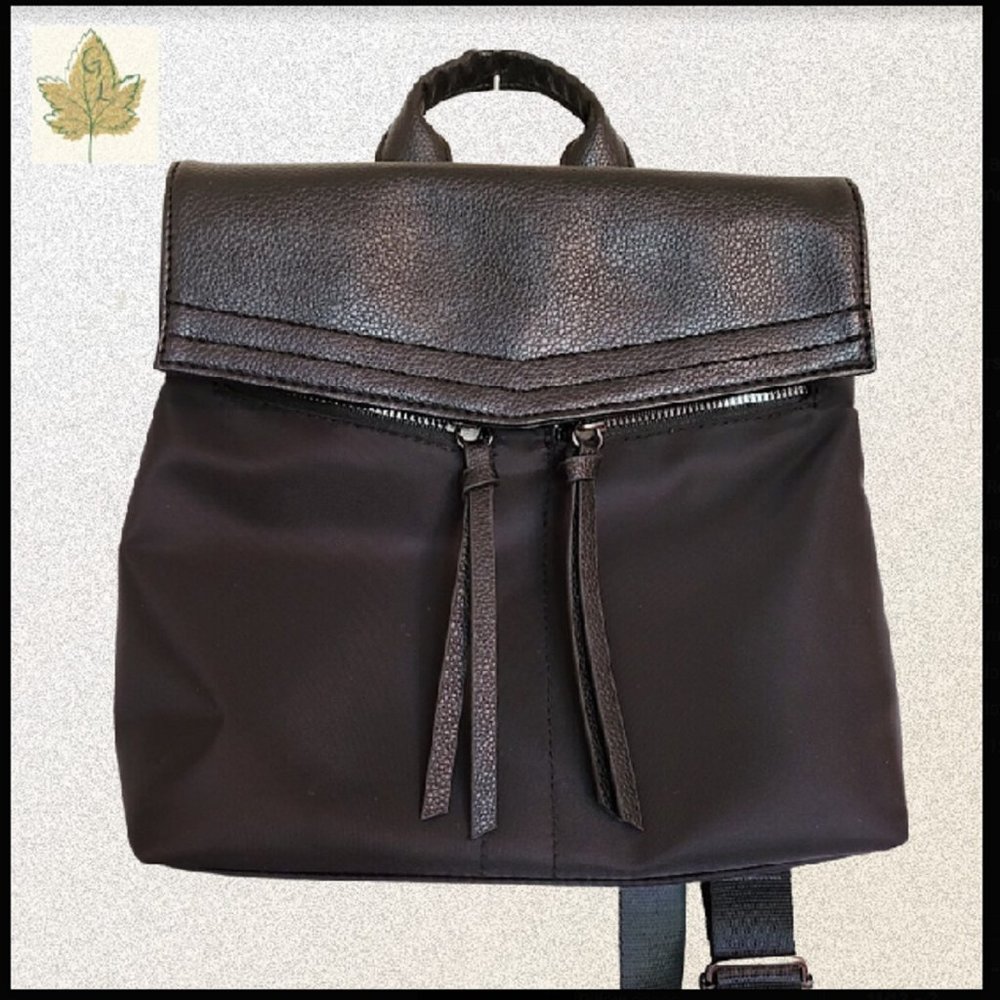 Botkier | Mini Nylon Backpack Purse Bag | Black